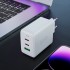 Быстрое сетевое зарядное устройство A41 PD65W GaN (2xUSB-C + USB-A) – с европейской вилкой (EU), белое