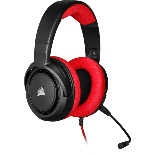 אוזניות גיימינג אדומות Corsair HS35 Stereo Gaming Headset – Red