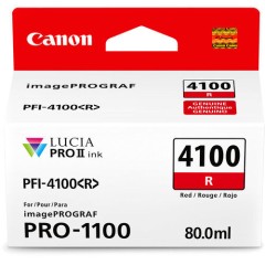 מחסנית דיו אדומה מקורית Canon PFI-4100R למדפסת Canon imagePROGRAF PRO-1100
