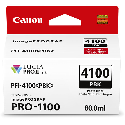 מחסנית דיו שחור פוטו מקורית Canon PFI-4100PBK למדפסת Canon imagePROGRAF PRO-1100
