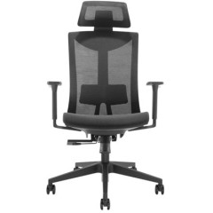 כיסא משרדי פרימיום עם גב רשת גבוה – שחור