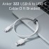 Anker 322 USB-A to USB-C Charging & Data Cable 0.9m — White