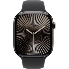 שעון Apple Watch Series 10 GPS + Cellular בגודל 46 מ"מ בצבע Slate Titanium עם רצועת Black Sport Band במידה M/L (2024)