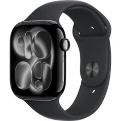 שעון Apple Watch 46mm Series 11 GPS + Cellular בצבע Jet Black Aluminium עם רצועת Black Sport Band M/L (2025)