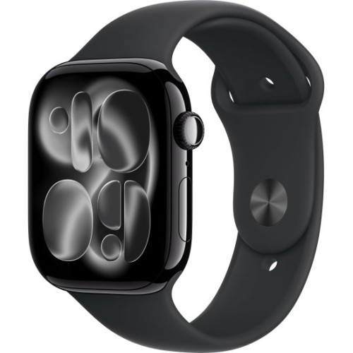 Apple Watch 46mm Series 11 GPS + Cellular в цвете Jet Black Aluminium с ремешком Black Sport Band M/L (2025)