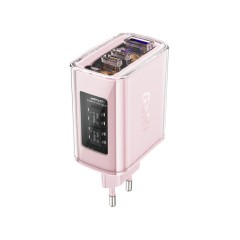 Сетевое зарядное устройство A45 (2xUSB-C, 1xUSB-A) 65W PD Розовый
