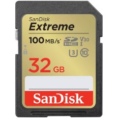 כרטיס זיכרון SanDisk Extreme SDHC UHS-I Class-10 U3 V30 בנפח 32GB