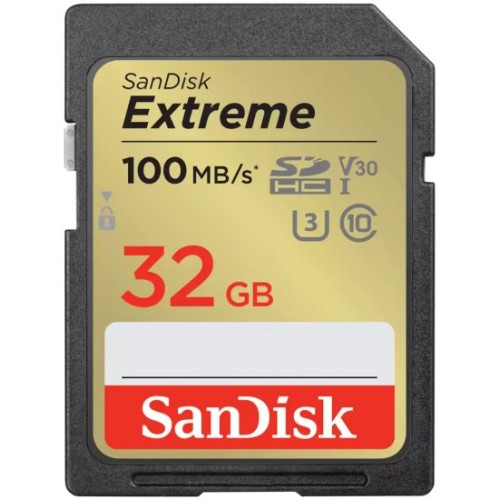 SanDisk Extreme SDHC UHS-I Class-10 U3 V30 Memory Card with 32GB Capacity