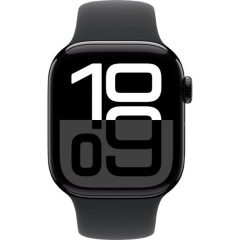 Apple Watch Series 10 GPS 42mm + Cellular in Jet Black Aluminium with Black Sport Band S/M (2024)