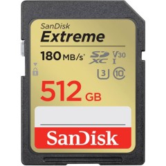 כרטיס זיכרון SanDisk Extreme SDXC UHS-I Class-10 U3 V30 בנפח 512GB