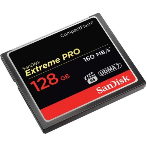 SanDisk 1067x Extreme Pro Compact-Flash memory card with a capacity of 128GB