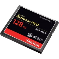 SanDisk 1067x Extreme Pro Compact-Flash memory card with a capacity of 128GB