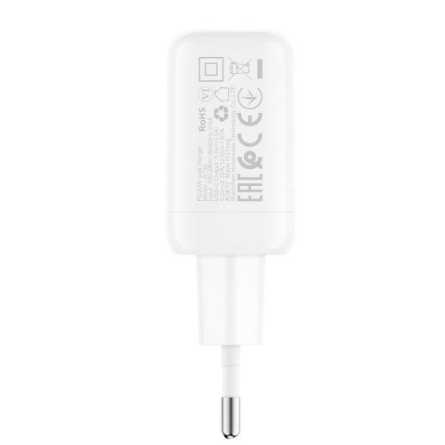 ACEFAST A130 PD20W USB-C Wall Charger with EU Plug — White