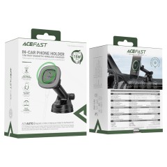 ACEFAST D47 Magnetic Car Phone Holder with 15W Wireless Charging — Black