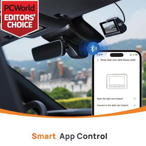 70mai Dash Cam A810-2 – Smart Dual-Channel Car Camera with 4K HDR