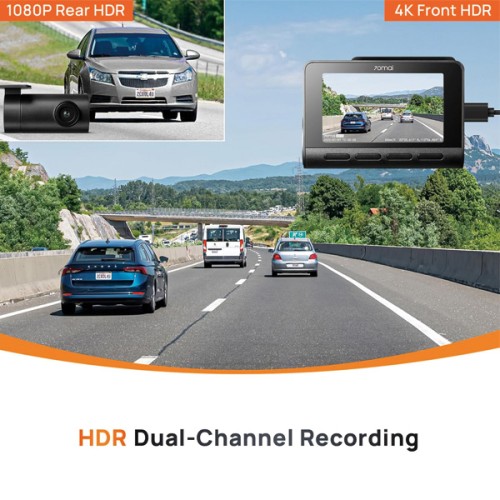 70mai Dash Cam A810-2 – Smart Dual-Channel Car Camera with 4K HDR