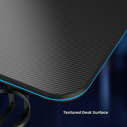 שולחן מחשב גיימינג עם תאורת RGB (1130×600×750 מ״מ) — שחור