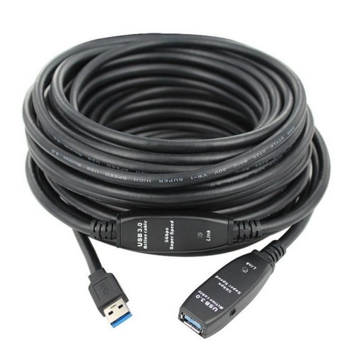 כבל  מאריך USB 3.0 אקטיבי 20 מטר + שקע DC