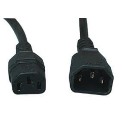 Extension cable C13-C14 straight-angled, standard, 3×0.75, 1.8 meters long.