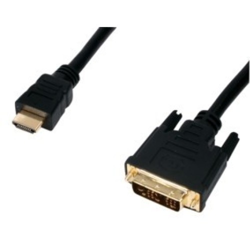 HDMI-DVI cable in gold color, 1.8 meters long.