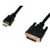 HDMI-DVI cable in gold color, 1.8 meters long.