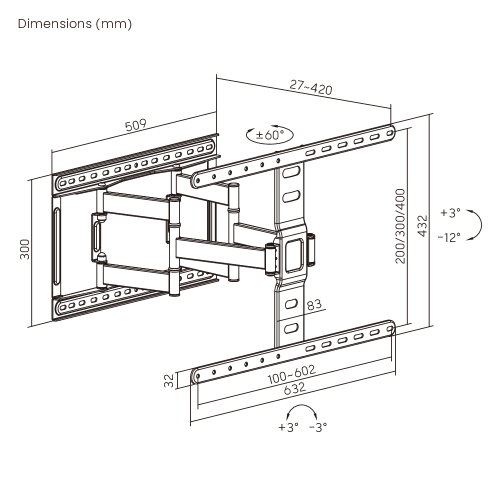 Ultra-Slim Full-Motion TV Wall Mount