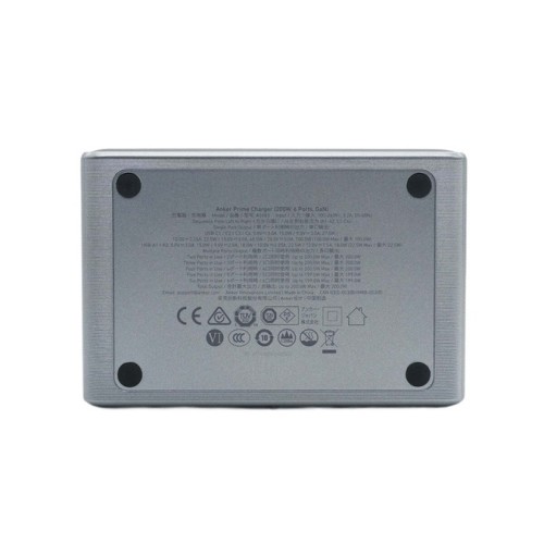 Wall charger Anker Prime 200W (4×USB-C + 2×USB-A) — gray.