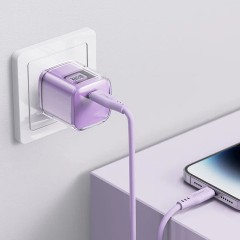 Сетевое зарядное устройство Acefast A53 серии Sparkling с PD 30W GaN (фиолетовое)