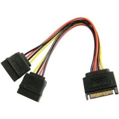 SATA Power Splitter Male - 2 Female 0.15 Meter