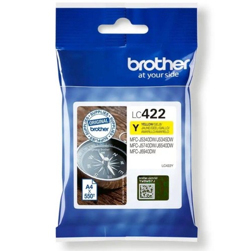 מיכל דיו צהוב מקורי Brother LC422Y עבור MFC-J5340DW / MFC-J5345DW / MFC-J5740DW / MFC-J6540DW / MFC-J6940DW