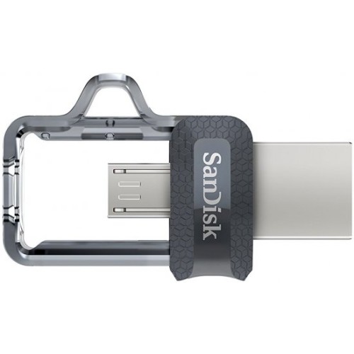 SanDisk Ultra OTG Dual Drive m3.0 זיכרון נייד בנפח 64GB צבע אפור