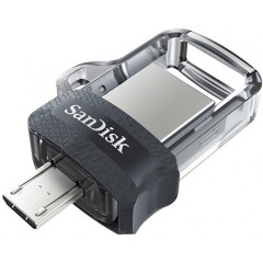 SanDisk Ultra OTG Dual Drive m3.0 זיכרון נייד בנפח 64GB צבע אפור