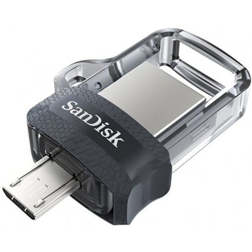 SanDisk Ultra OTG Dual Drive m3.0 זיכרון נייד בנפח 64GB צבע אפור