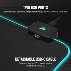 Коврик для мыши и игровой клавиатуры Corsair MM700 RGB Extended