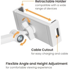 מתקן רצפתי לטאבלטים וטלפונים ניידים — לבן