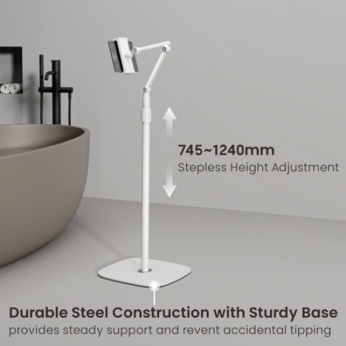 מתקן רצפתי לטאבלטים וטלפונים ניידים — שחור