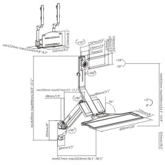 מתקן קיר פרימיום למחשב עם מנגנון קפיץ גז ותושבת למארז מחשב