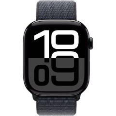 שעון Apple Watch Series 10 GPS  בגודל 46 מ"מ בצבע Jet Black Aluminium עם רצועת Ink Sport Loop — מידה אחת (2024)