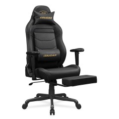 Эргономичное игровое кресло COUGAR Explore Neo Gold Black с выдвижной подставкой для ног — черное
