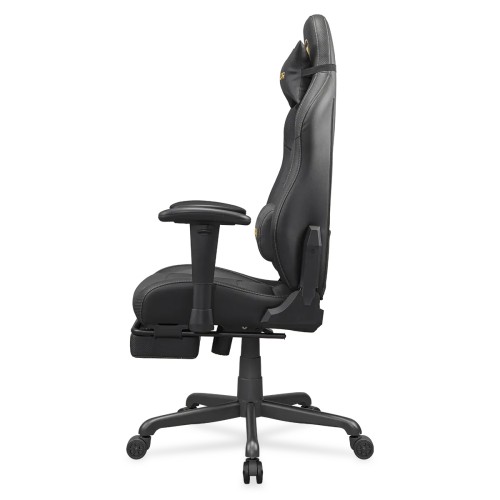 Эргономичное игровое кресло COUGAR Explore Neo Gold Black с выдвижной подставкой для ног — черное