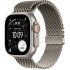 שעון Apple Watch Ultra 3 בגודל 49 מ"מ עם GPS + Cellular בצבע Natural Titanium עם רצועת Natural Titanium Milanese Loop — מידה Small (2025)