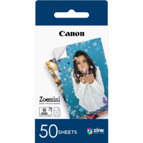 נייר צילום Canon ZP-2030 ZINK™ בגודל 2×3 אינץ' (50 גיליונות) למדפסות Canon Zoemini