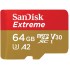 SanDisk Extreme A2 MicroSDXC карта памяти с емкостью 64ГБ