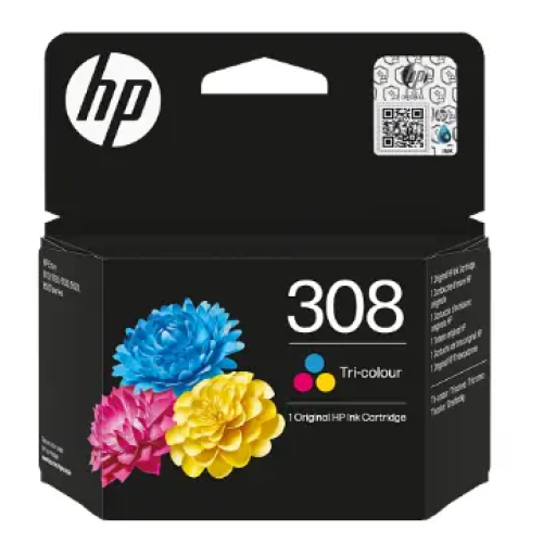 Original HP 308 Tri-Color Ink Cartridge for HP DeskJet and Envy Printers