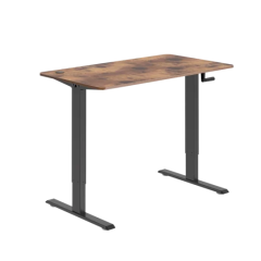 שולחן מחשב עם כיוון גובה ידני — שחור / עץ וינטג׳