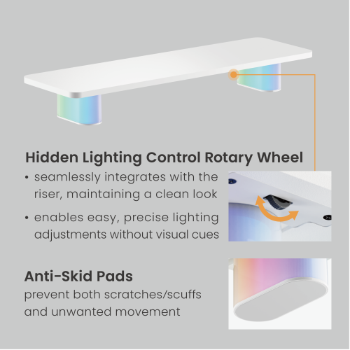 מעמד למסך גיימינג NeoGlow עם תאורת RGB — שחור