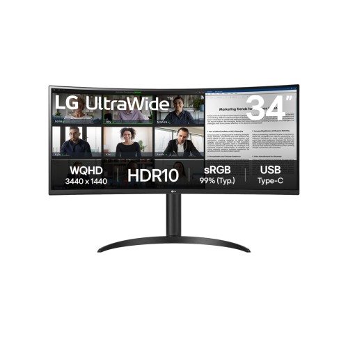 מסך מחשב קעור LG 34" WQHD VA FreeSync — שחור