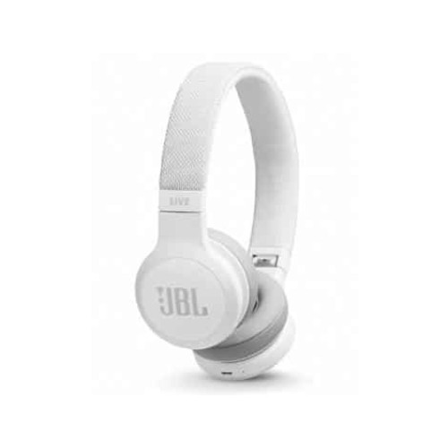 Headphones JBL Live 400BT in white color.