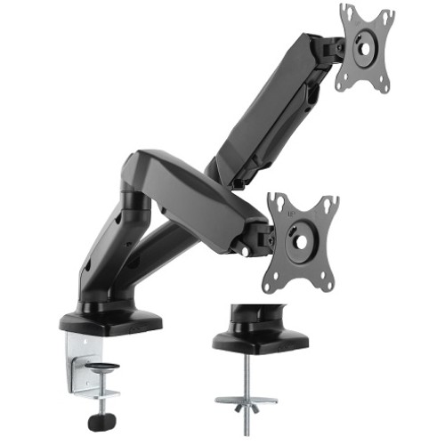 זרוע שולחנית כפולה ל-2 מסכים בגודל 17″–35″