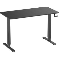 Manual height-adjustable computer desk — Black